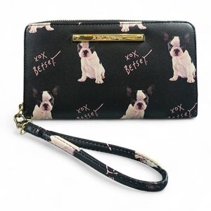 Betsey Johnson Frenchie Zip Around Wallet/Wristlet